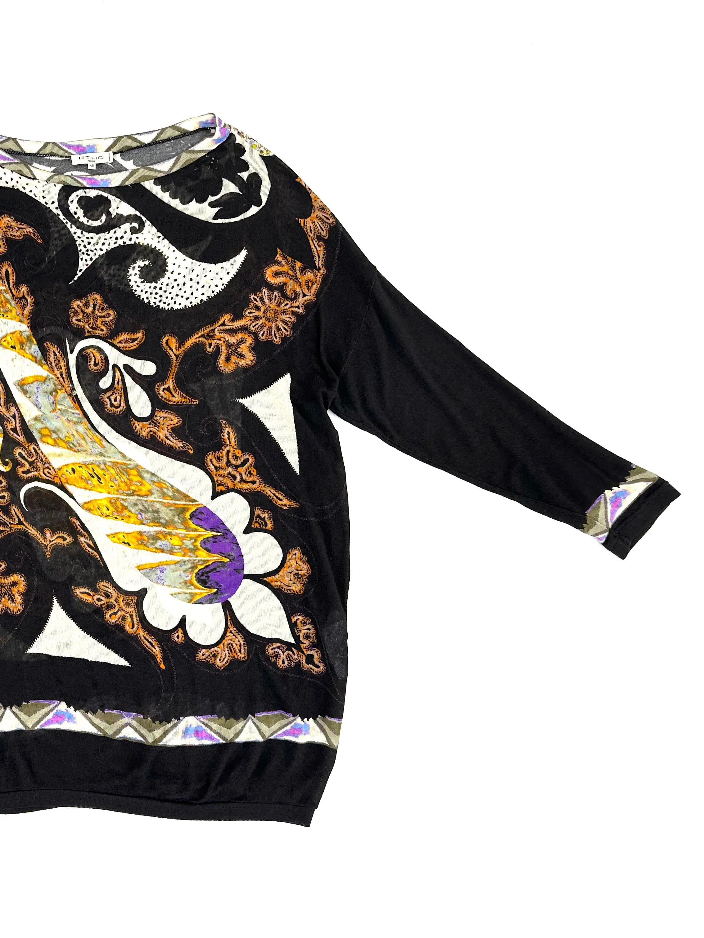 Etro Sheer Paisley Knit Top