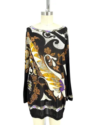Etro Sheer Paisley Knit Top