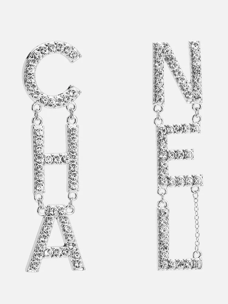 Exaggerated Temperament Long Earrings Diamond-studded Earrings Female Personality Simple Plating Gold Earrings