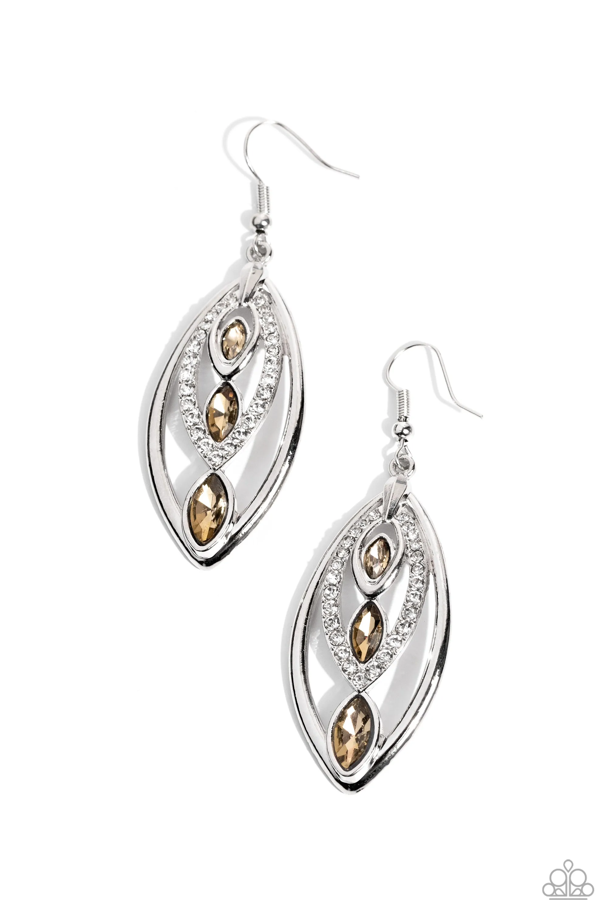 Extra Exuberant - Brown Earrings - Paparazzi Accessories