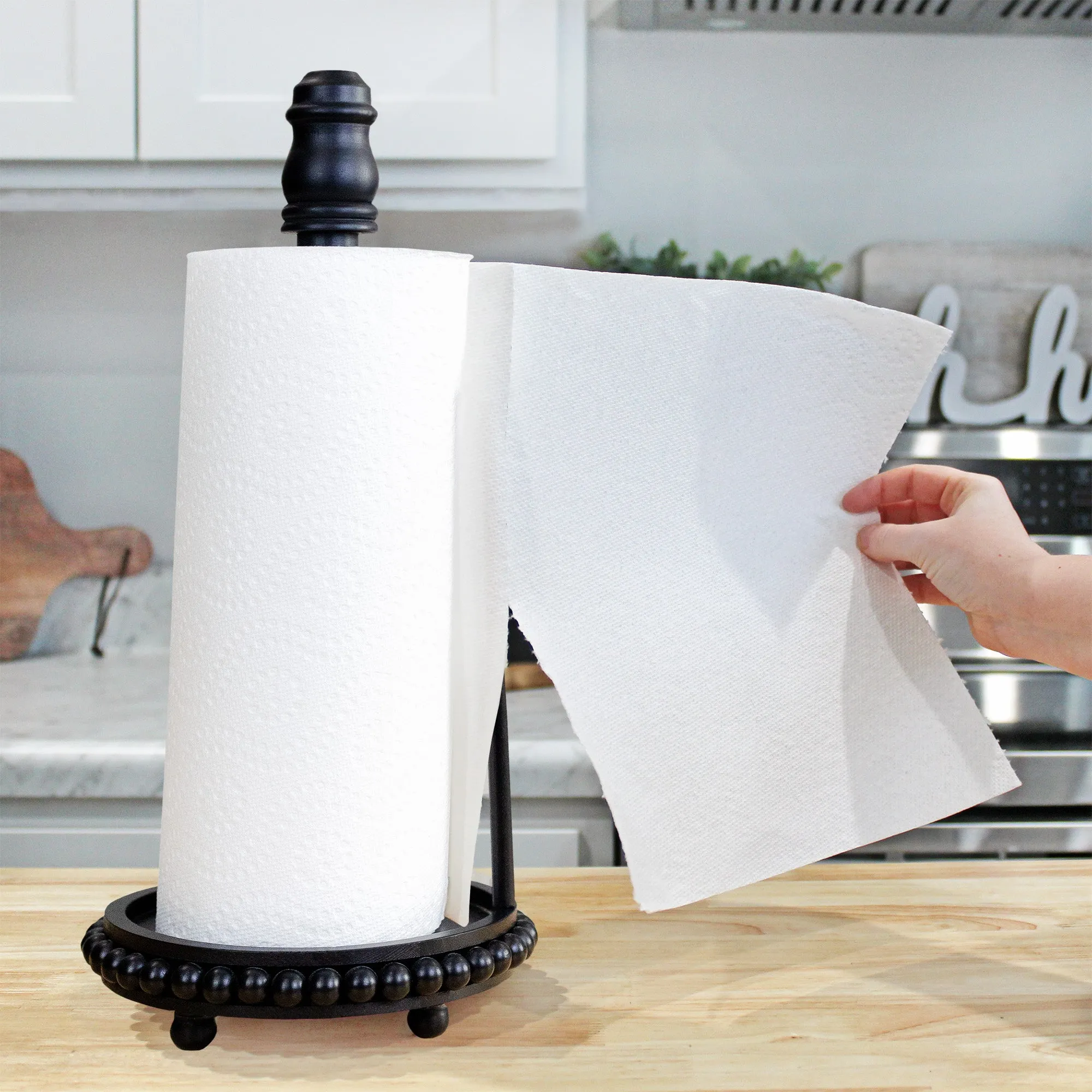 Farmhouse Paper Towel Holder (Black, Case of 16)