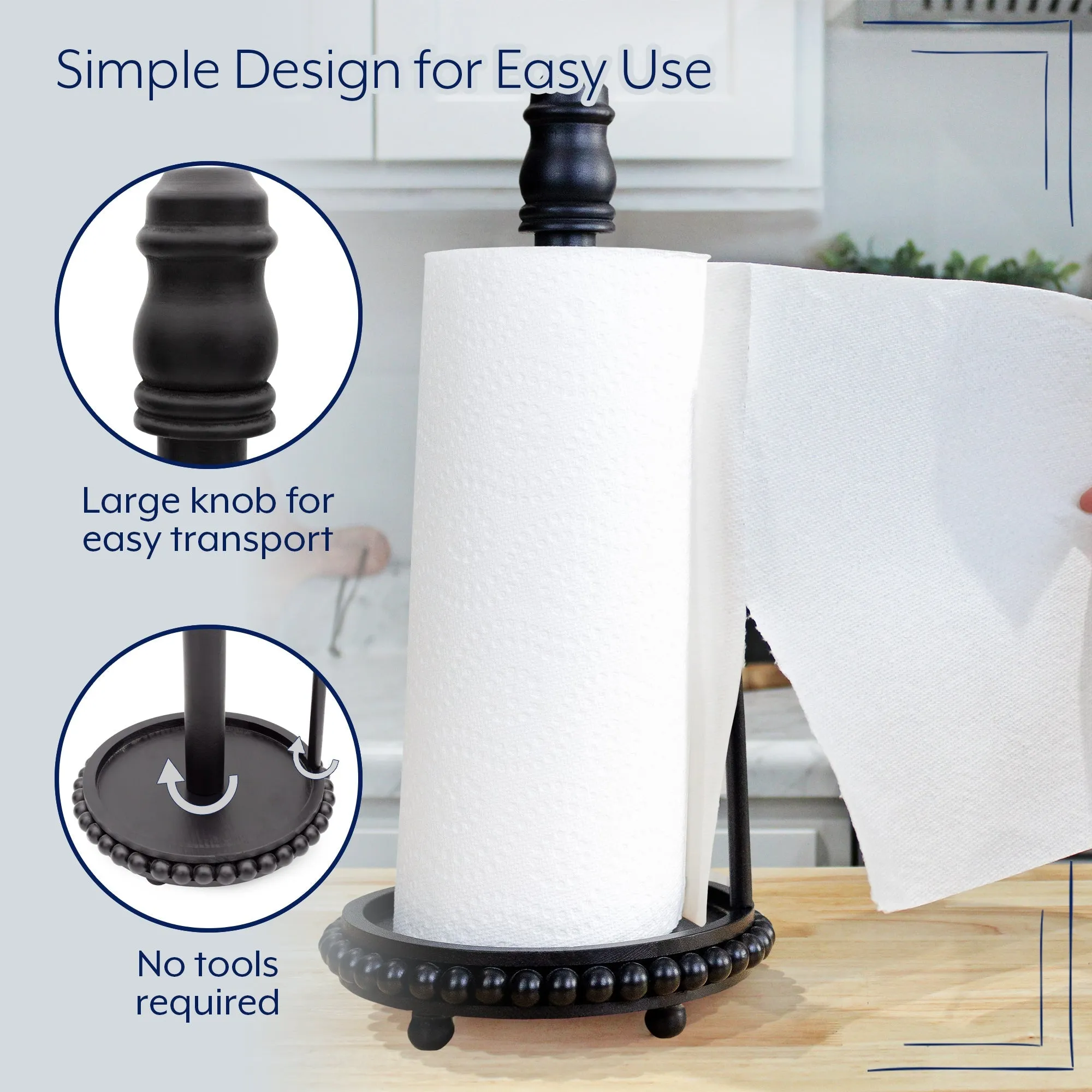 Farmhouse Paper Towel Holder (Black, Case of 16)
