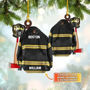 Firefighter - Custom Shaped Ornament 002