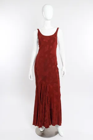 Floral Crepe Bias Gown