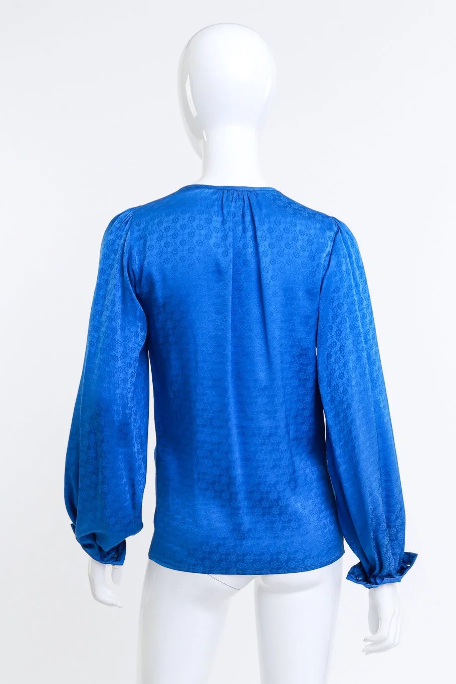 Floral Jacquard Keyhole Blouse