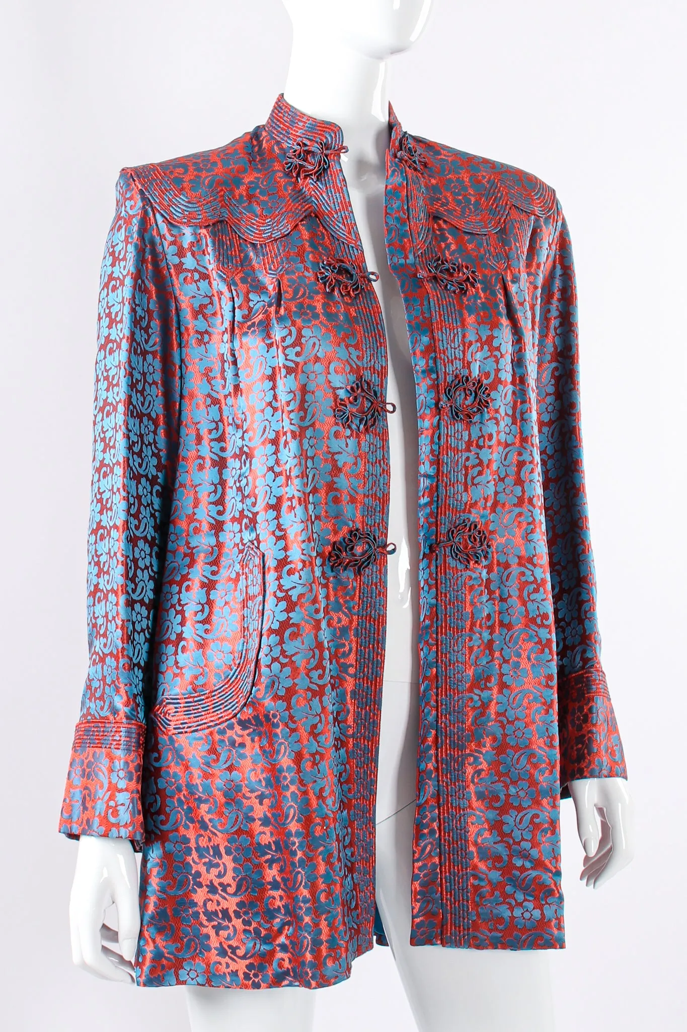 Floral Jacquard Swing Jacket