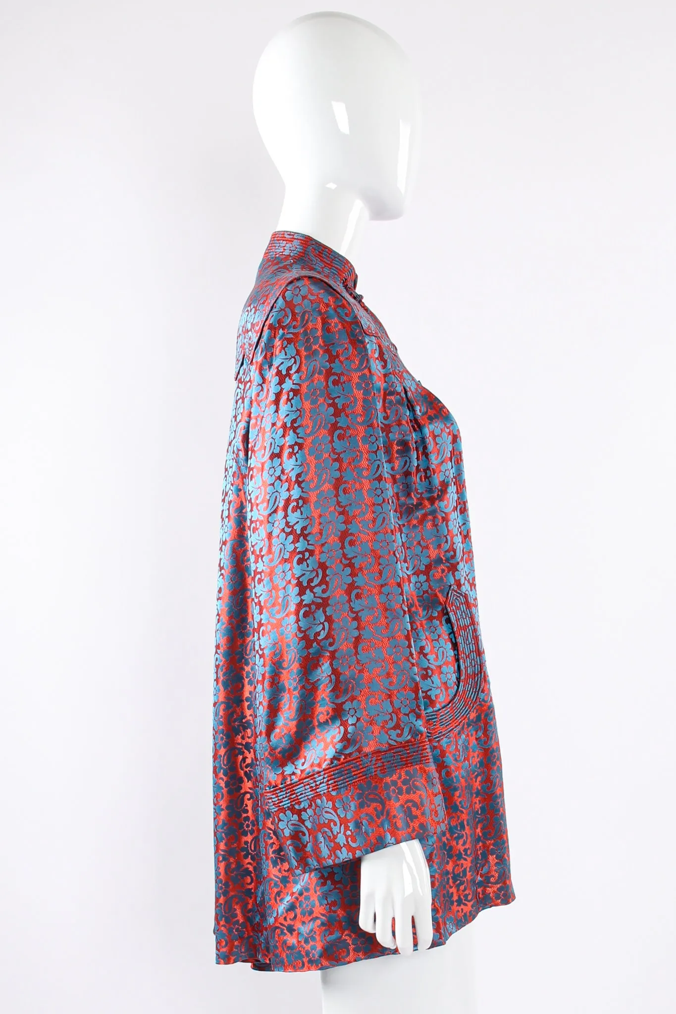 Floral Jacquard Swing Jacket