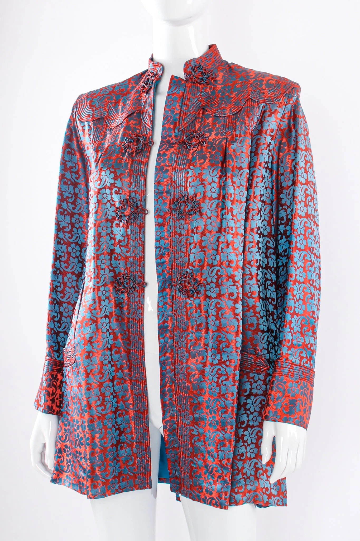 Floral Jacquard Swing Jacket