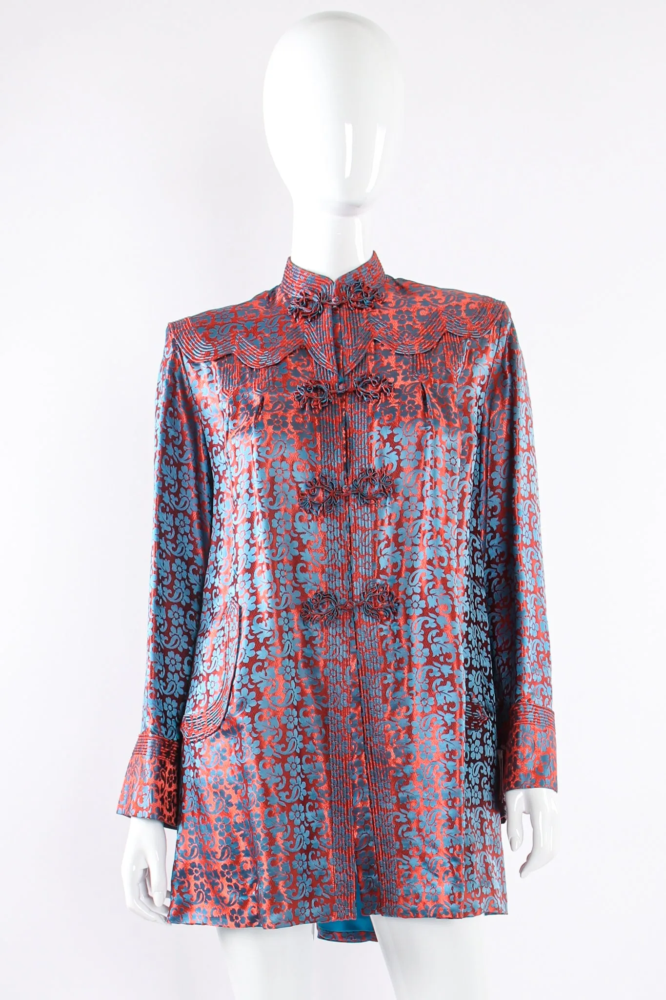 Floral Jacquard Swing Jacket