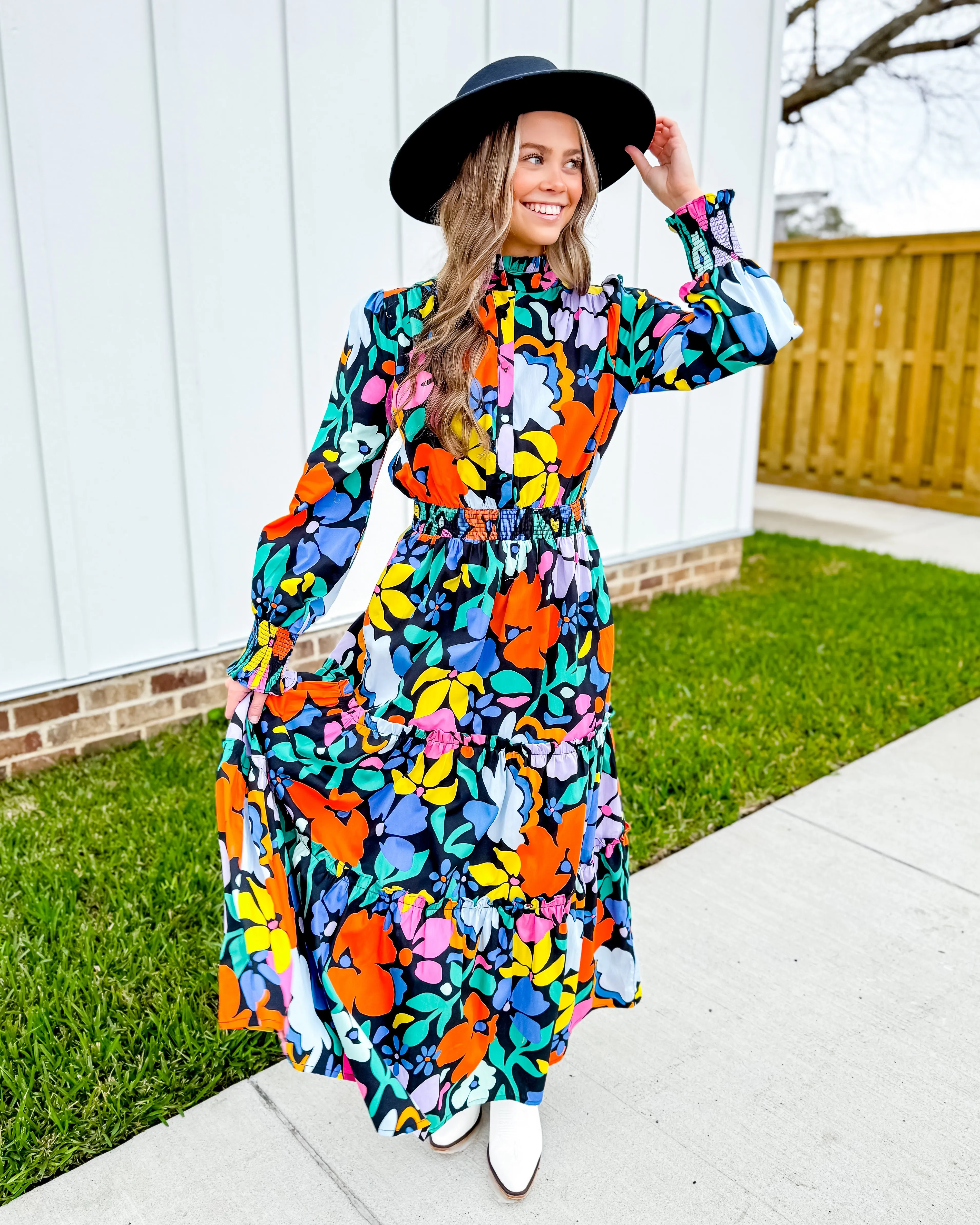 Floral Poplin Maxi Dress