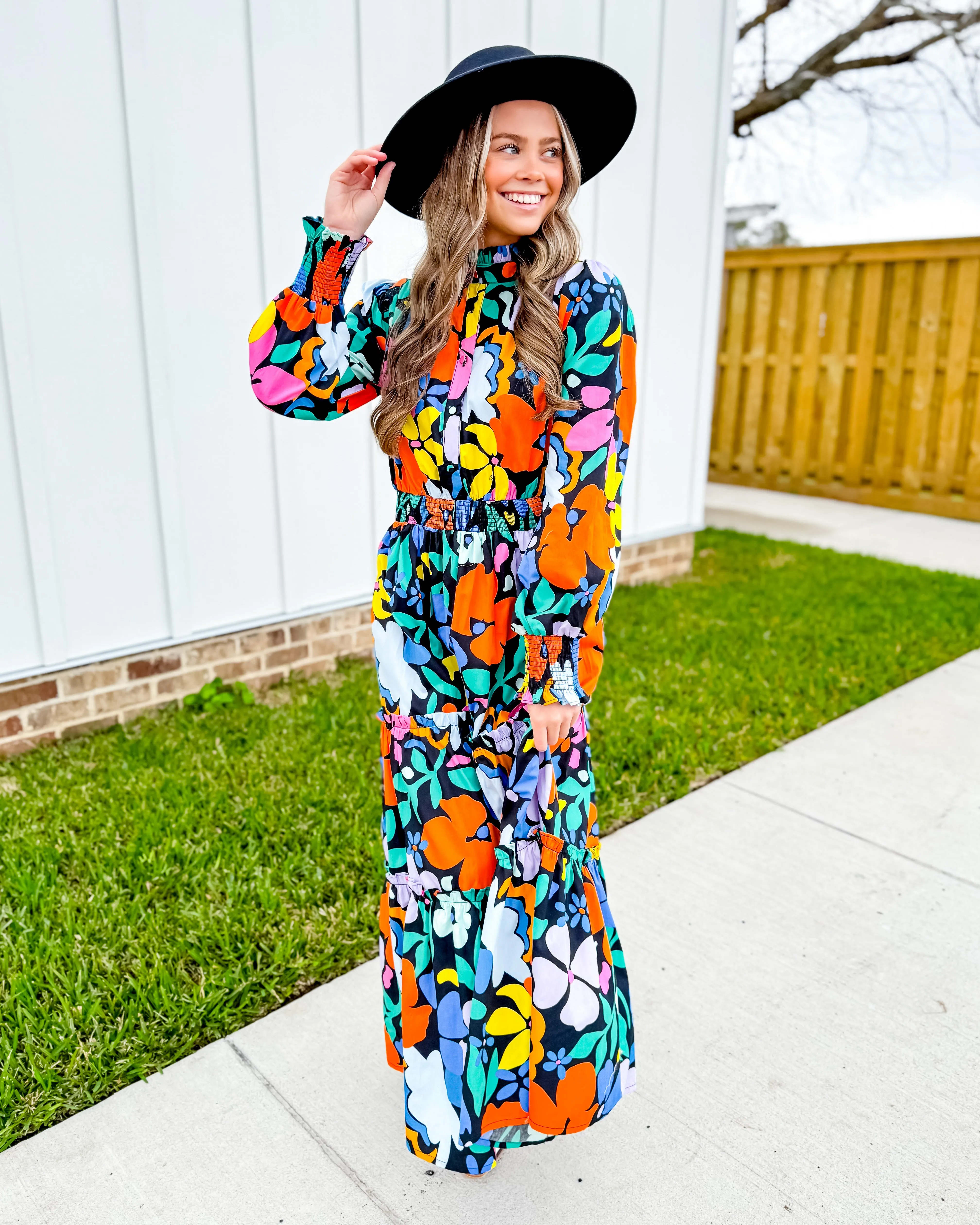 Floral Poplin Maxi Dress