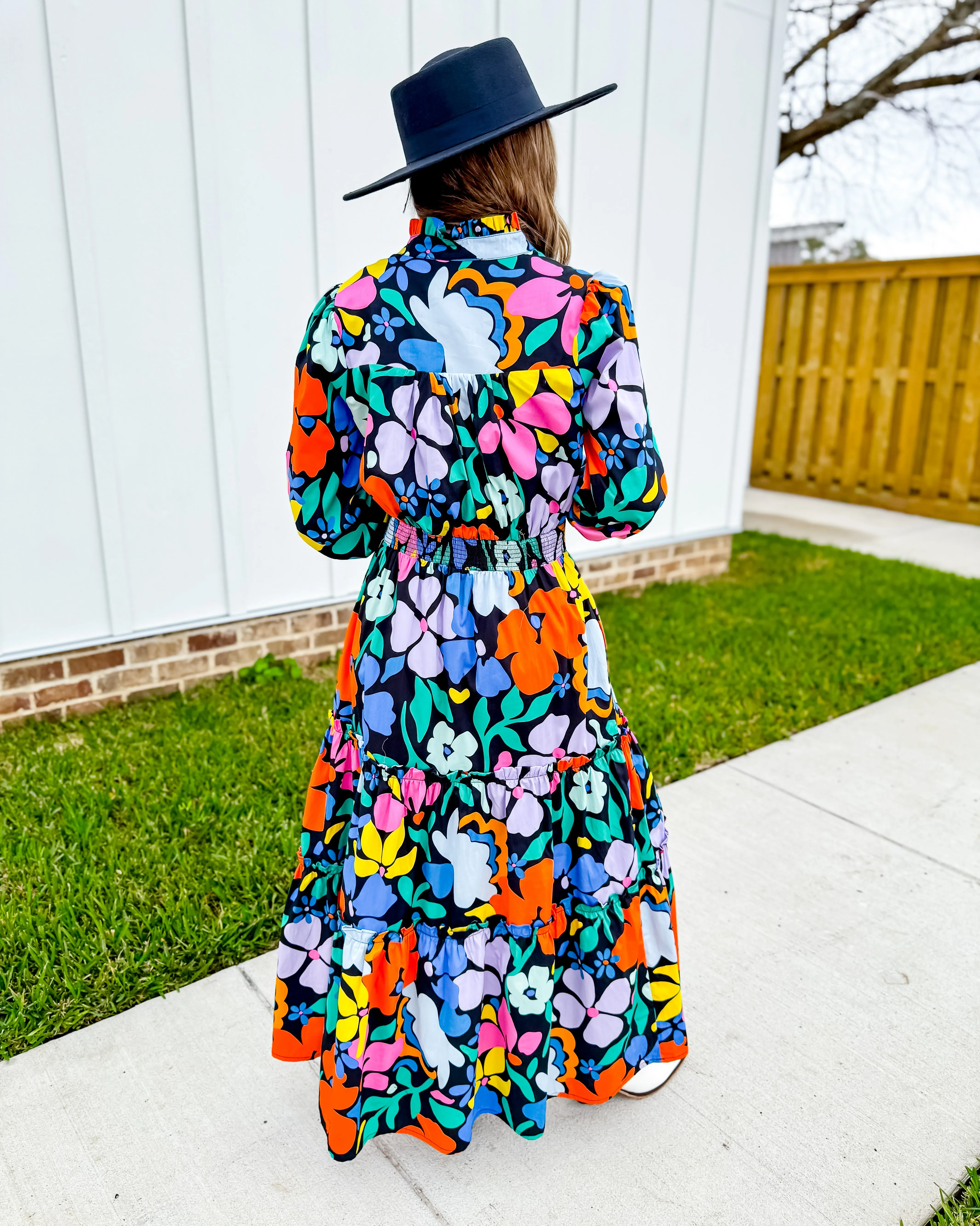 Floral Poplin Maxi Dress