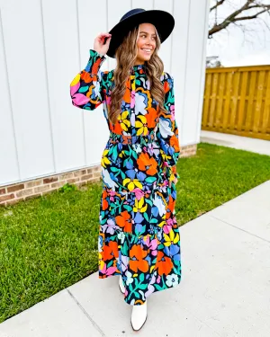 Floral Poplin Maxi Dress
