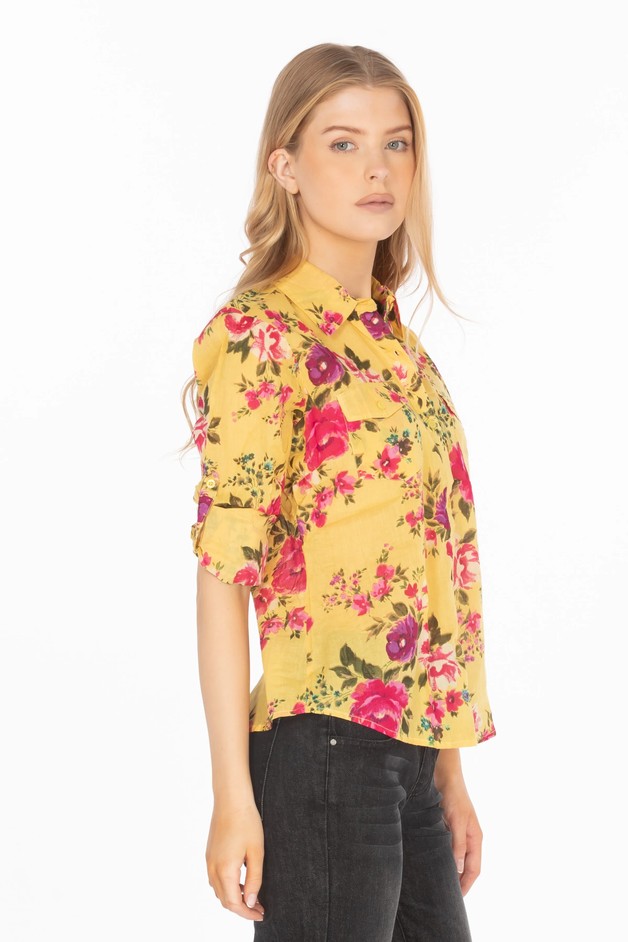 Floral Print Button-Down Shirt