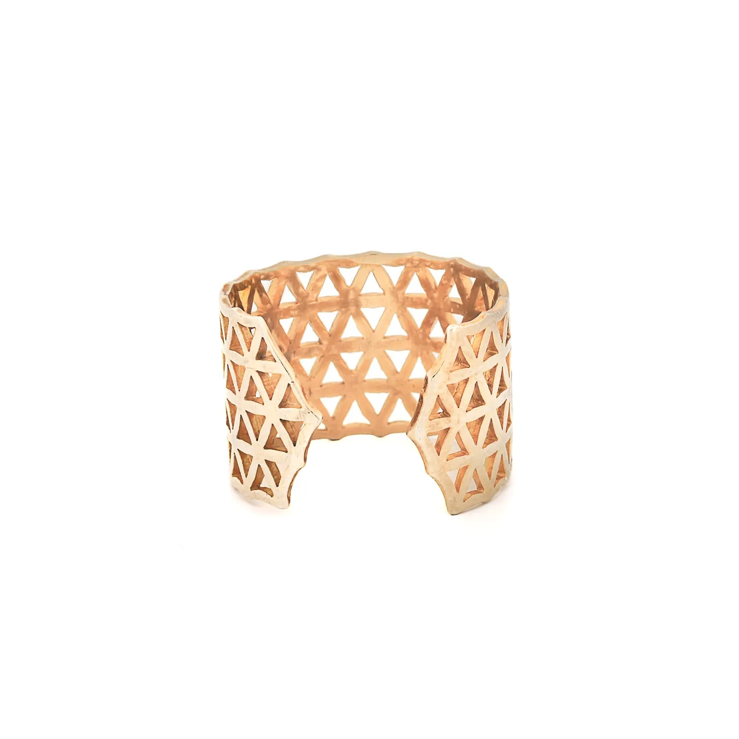 Flower of Life Gold Adjustable Statement Ring