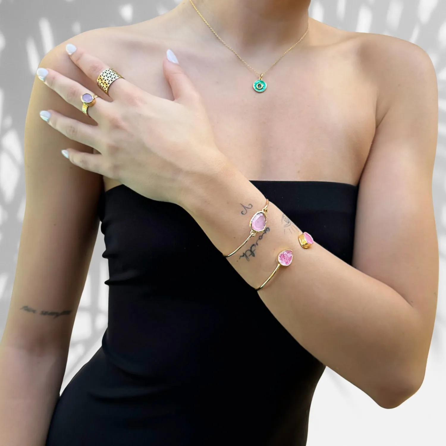 Flower of Life Gold Adjustable Statement Ring