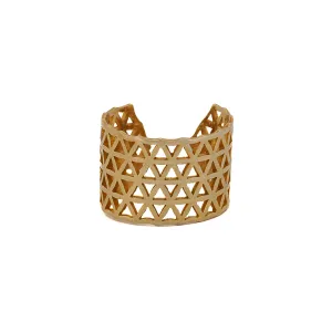 Flower of Life Gold Adjustable Statement Ring
