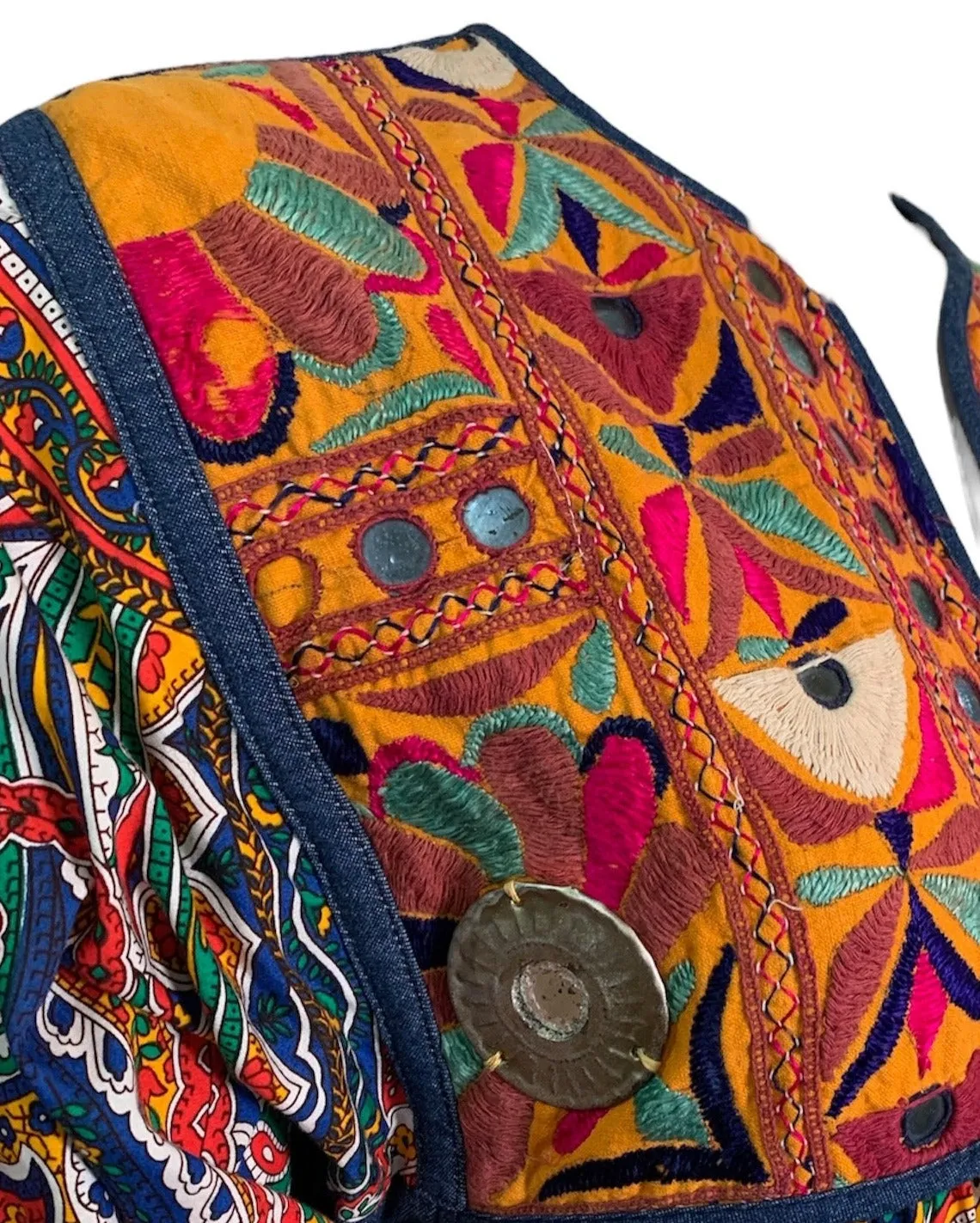 Franco Moschino Runway Couture Spring 1994 Embroidered Paisley Kaftan Dress