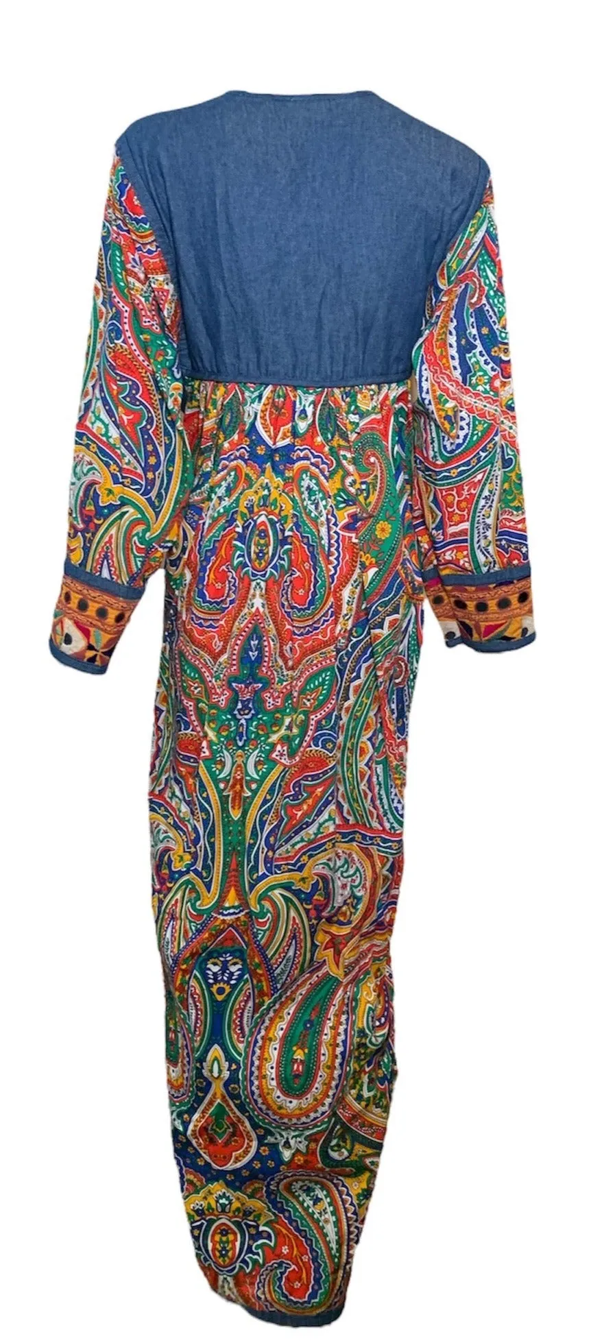 Franco Moschino Runway Couture Spring 1994 Embroidered Paisley Kaftan Dress