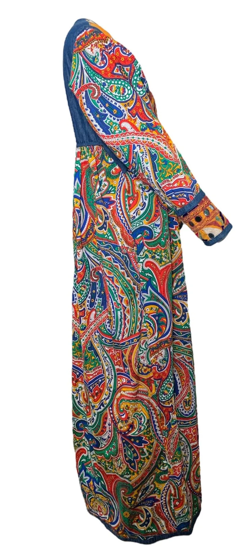 Franco Moschino Runway Couture Spring 1994 Embroidered Paisley Kaftan Dress