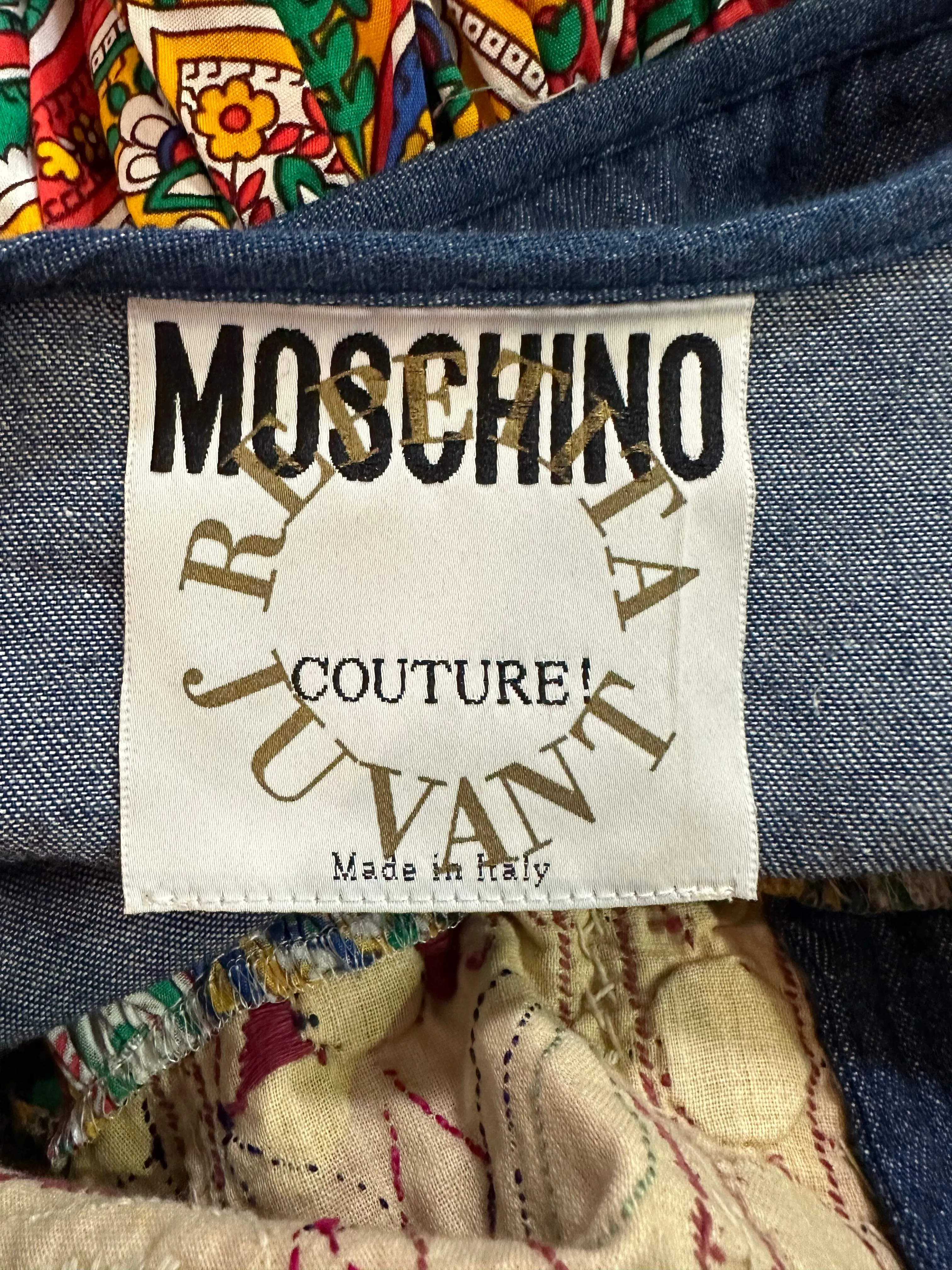 Franco Moschino Runway Couture Spring 1994 Embroidered Paisley Kaftan Dress