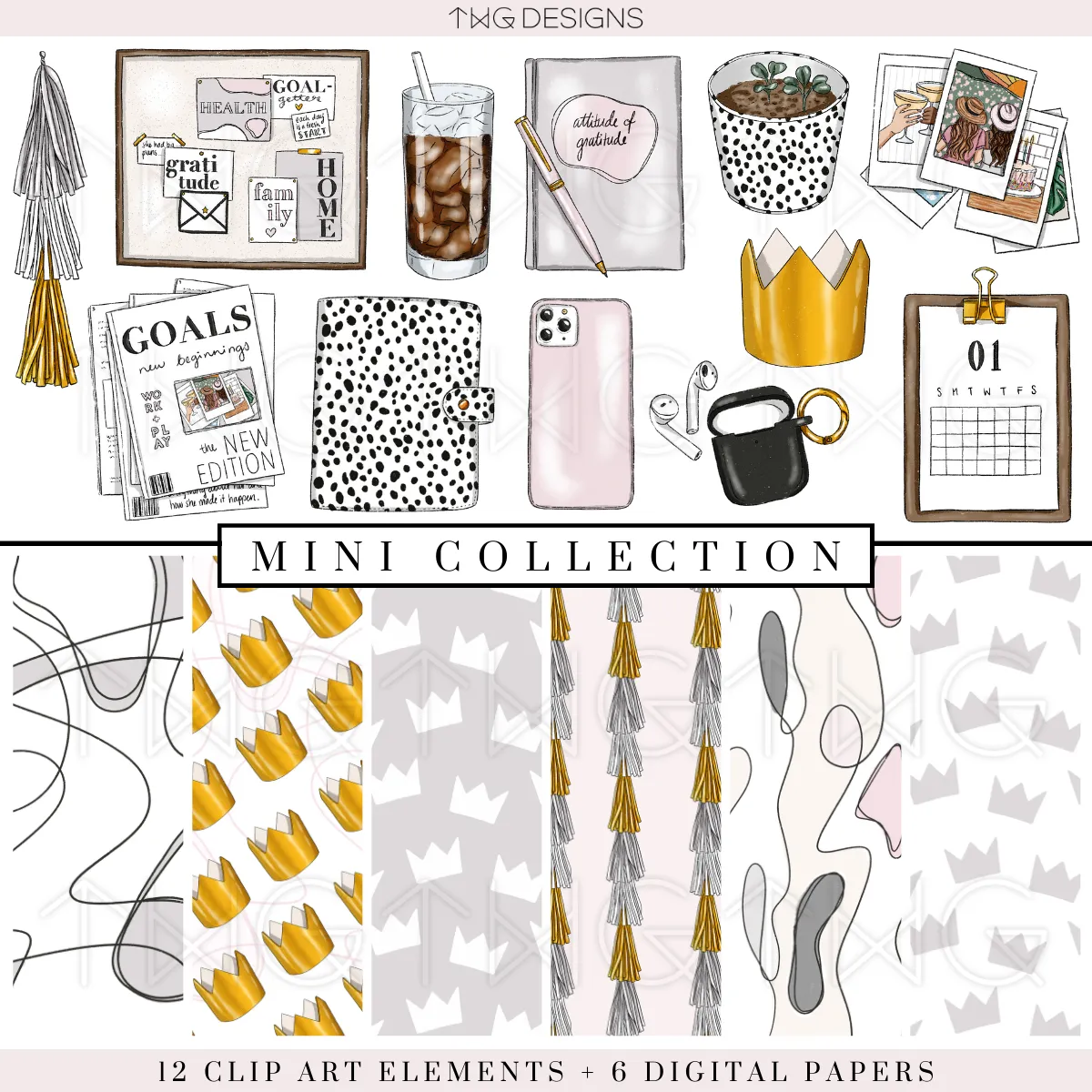 Fresh Start Clipart   Pattern Bundle