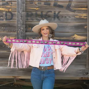 Fringe Scarves Big Concho Twilly-Pink