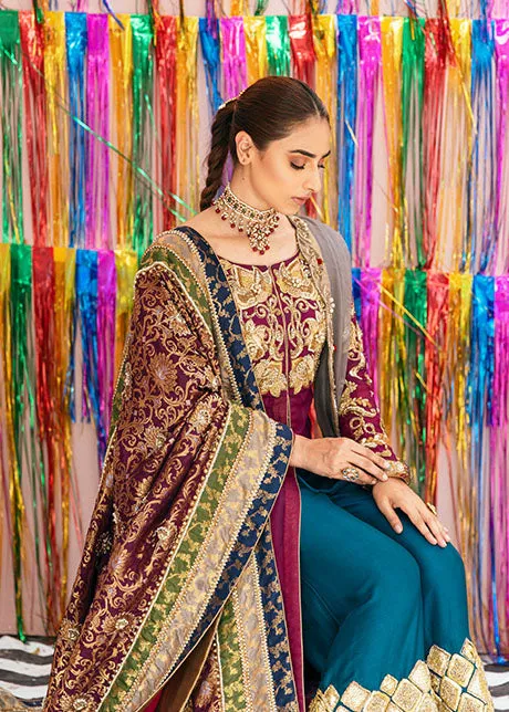 Front Open Traditional Pishwas Pakistani Bridal Dress