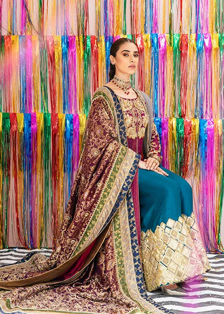 Front Open Traditional Pishwas Pakistani Bridal Dress