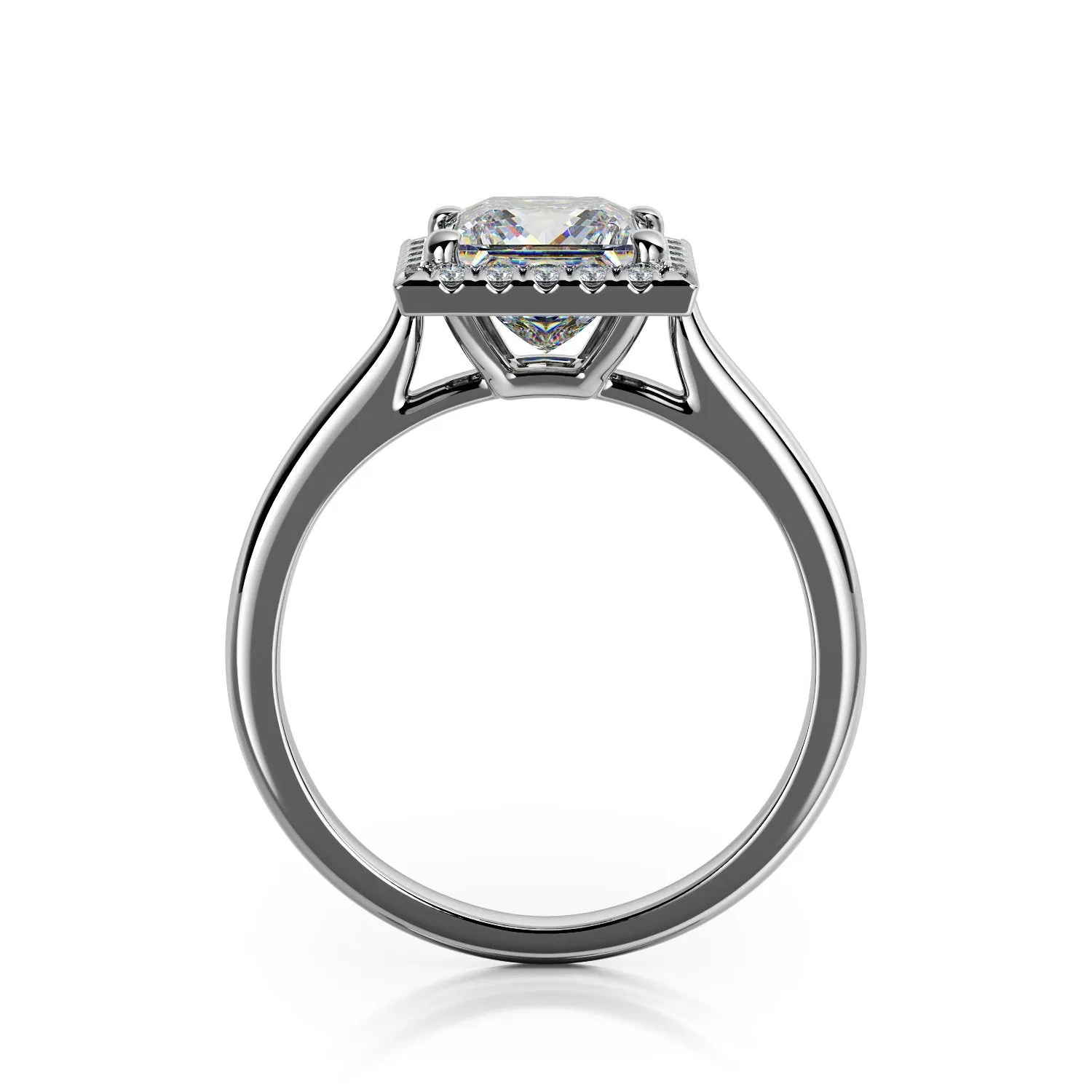 Genee plain Band Natural Princess Cut Diamond Engagement Ring
