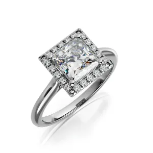 Genee plain Band Natural Princess Cut Diamond Engagement Ring