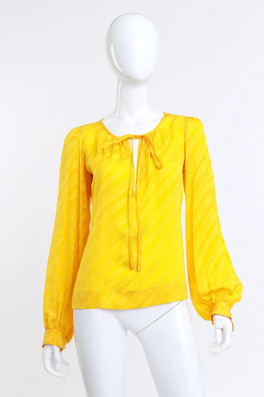Geo Jacquard Keyhole Blouse