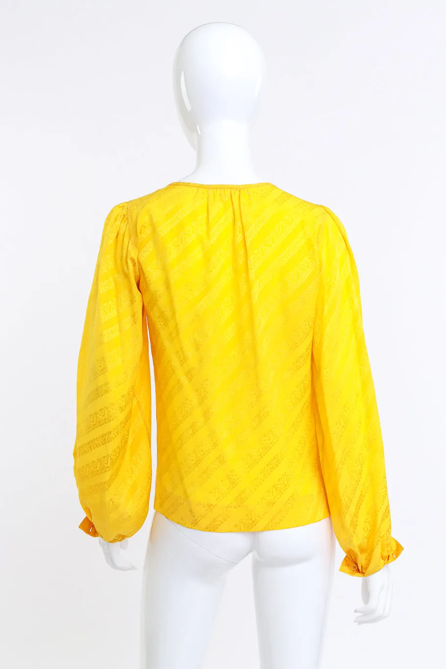 Geo Jacquard Keyhole Blouse