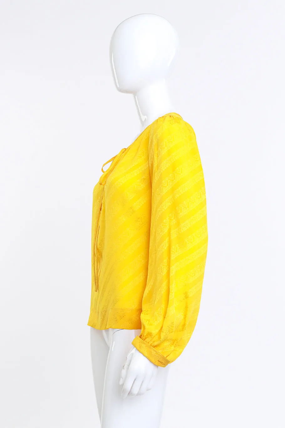 Geo Jacquard Keyhole Blouse