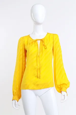 Geo Jacquard Keyhole Blouse