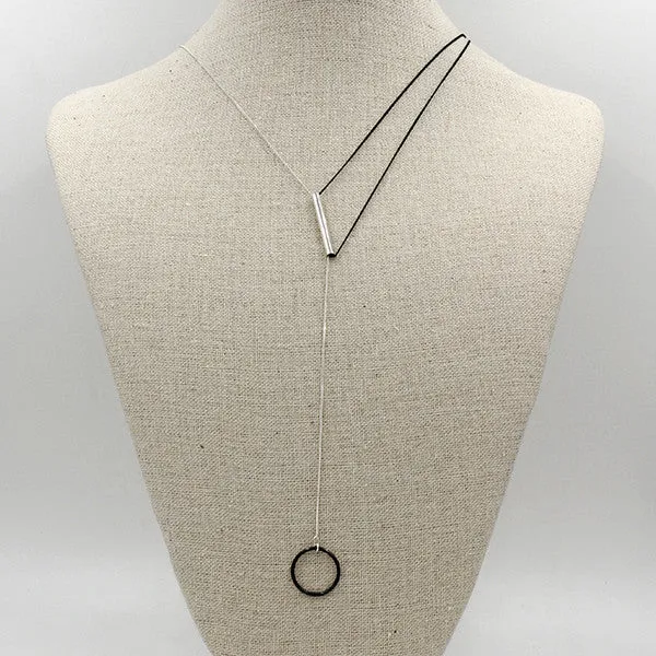 Geo Lariat Necklace Circle