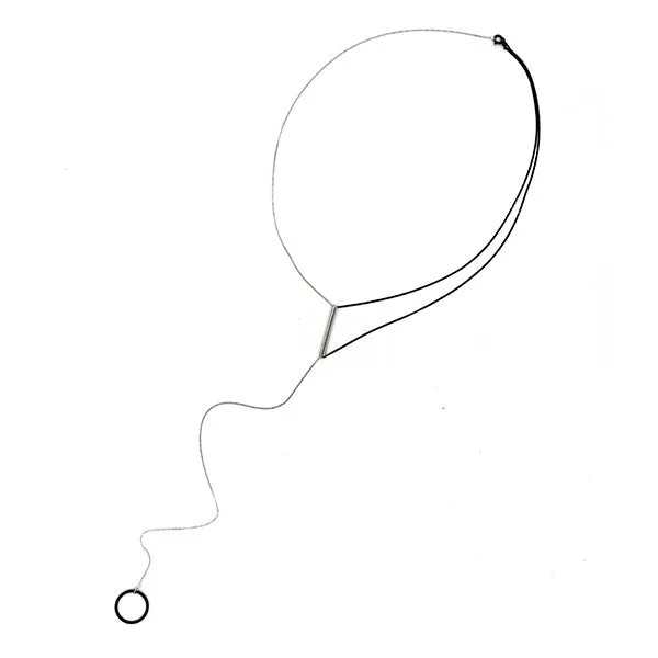 Geo Lariat Necklace Circle
