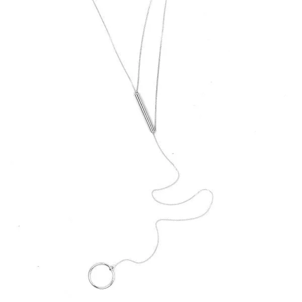 Geo Lariat Necklace Circle