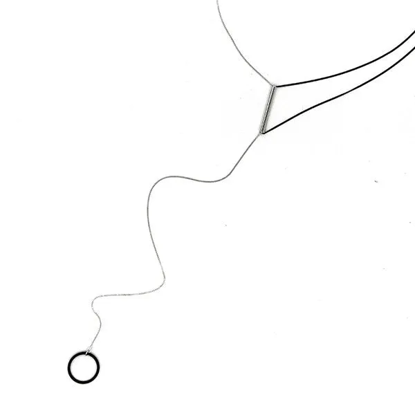 Geo Lariat Necklace Circle