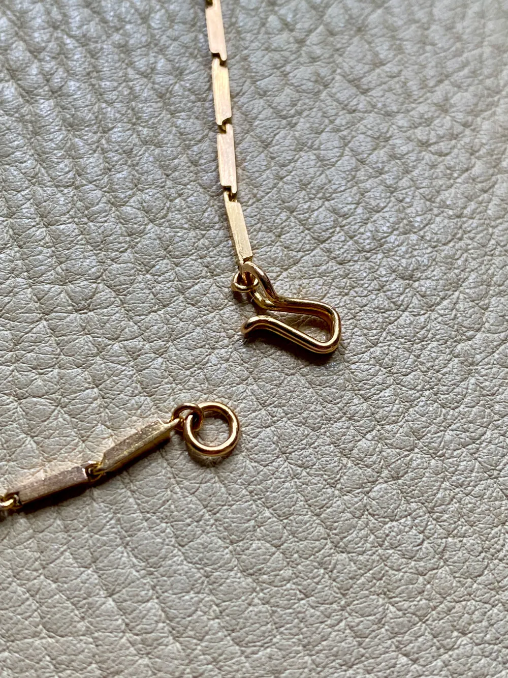 Geometric gold bar link necklace - 18k gold - 18 inch length