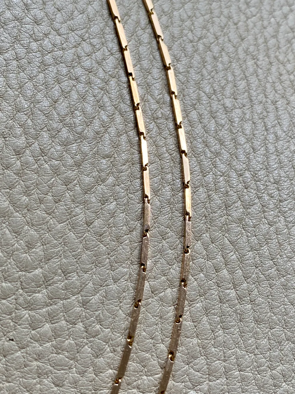 Geometric gold bar link necklace - 18k gold - 18 inch length