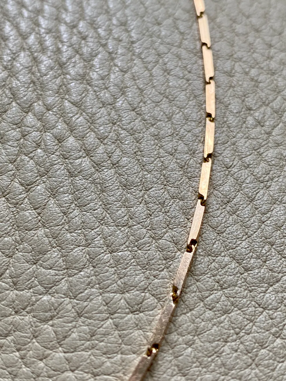 Geometric gold bar link necklace - 18k gold - 18 inch length