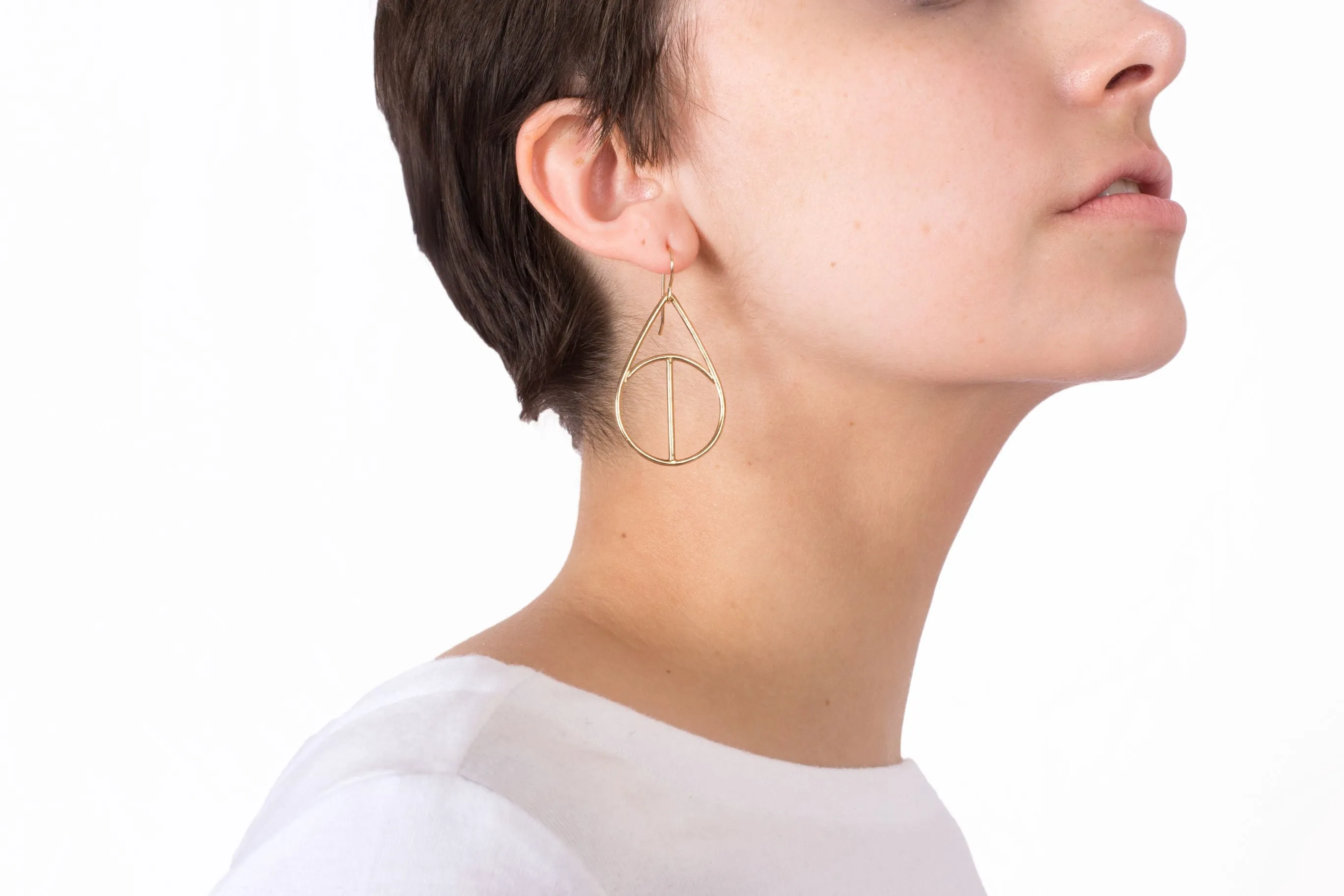 Geometric Large Teardrop Dangle Earrings