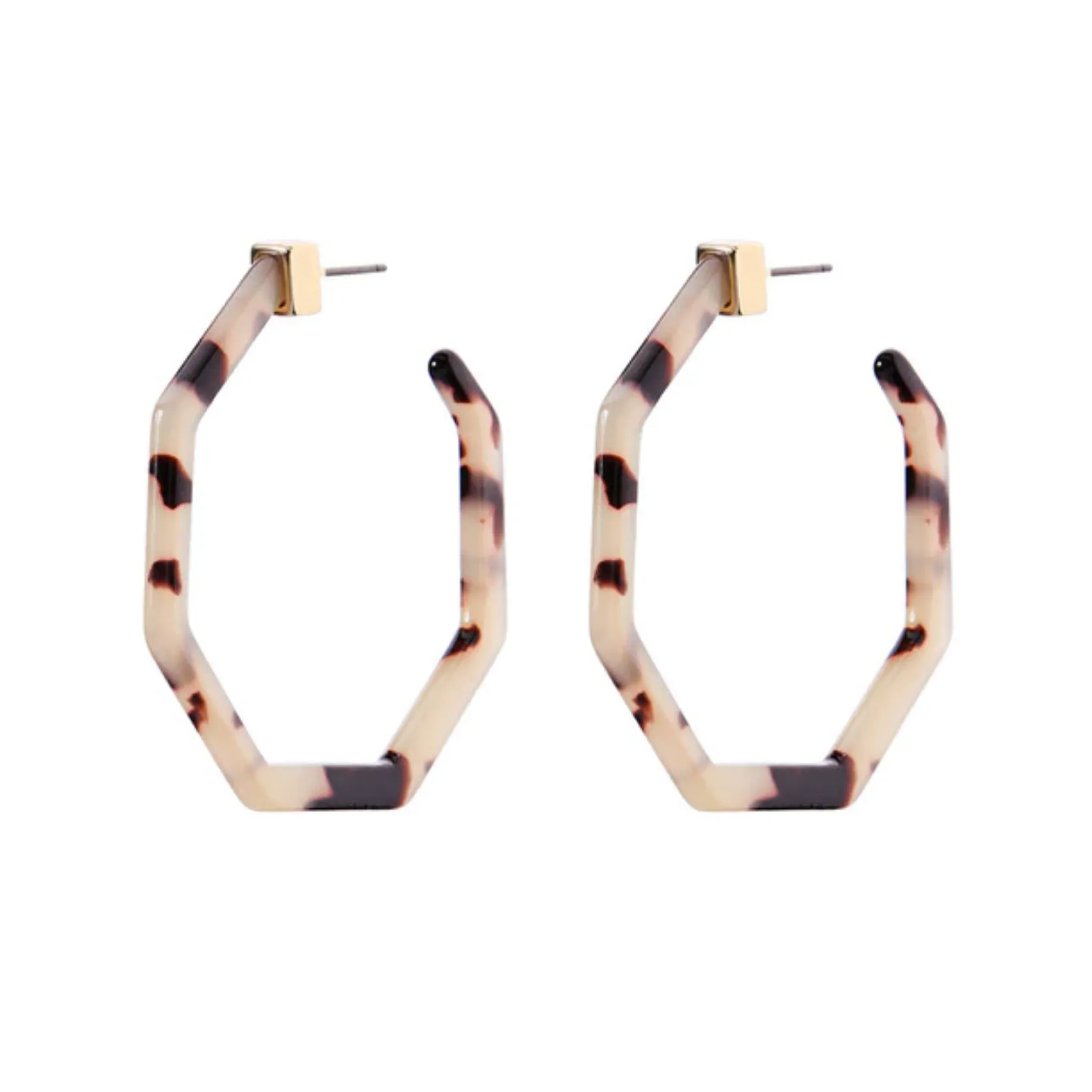 Geometric Tortoise Hoop Earrings