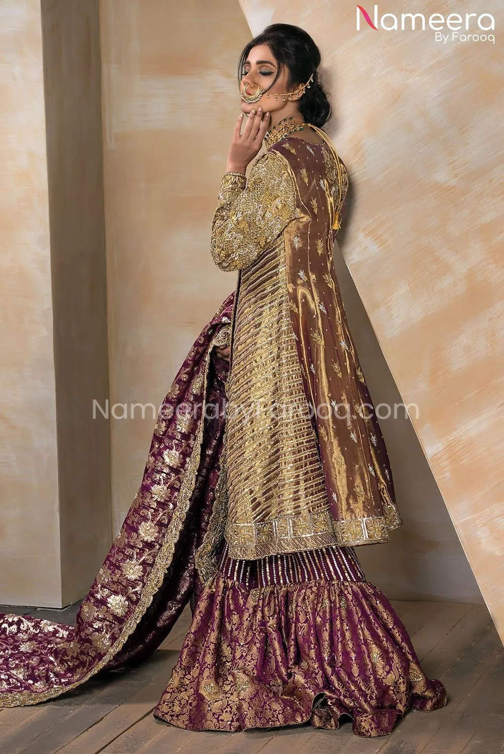 Gharara Frock Pakistani for Traditional Bride #BS494