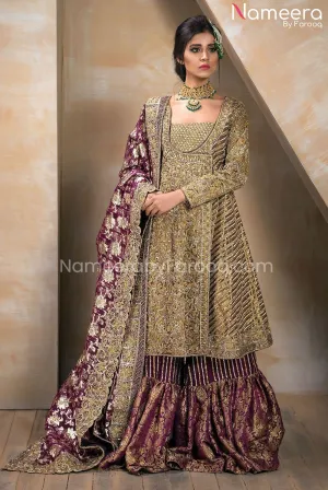 Gharara Frock Pakistani for Traditional Bride #BS494