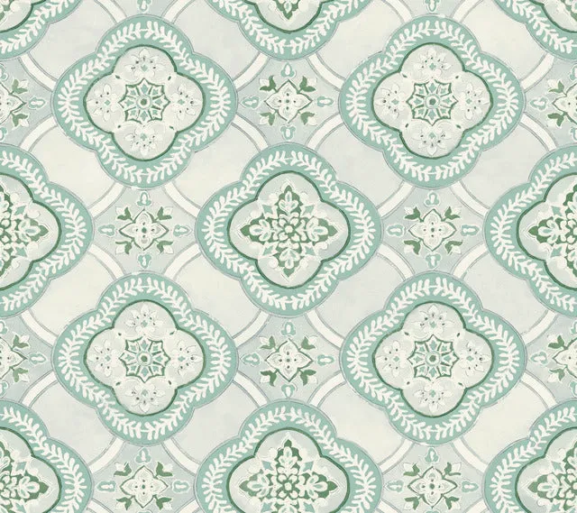 GO8211 Garden Trellis Rain Wallpaper-Blue/Grey