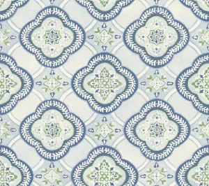 GO8216 Garden Trellis Cobalt Wallpaper-Blue