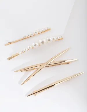 Gold Pearl Textured Clip 4-Pack