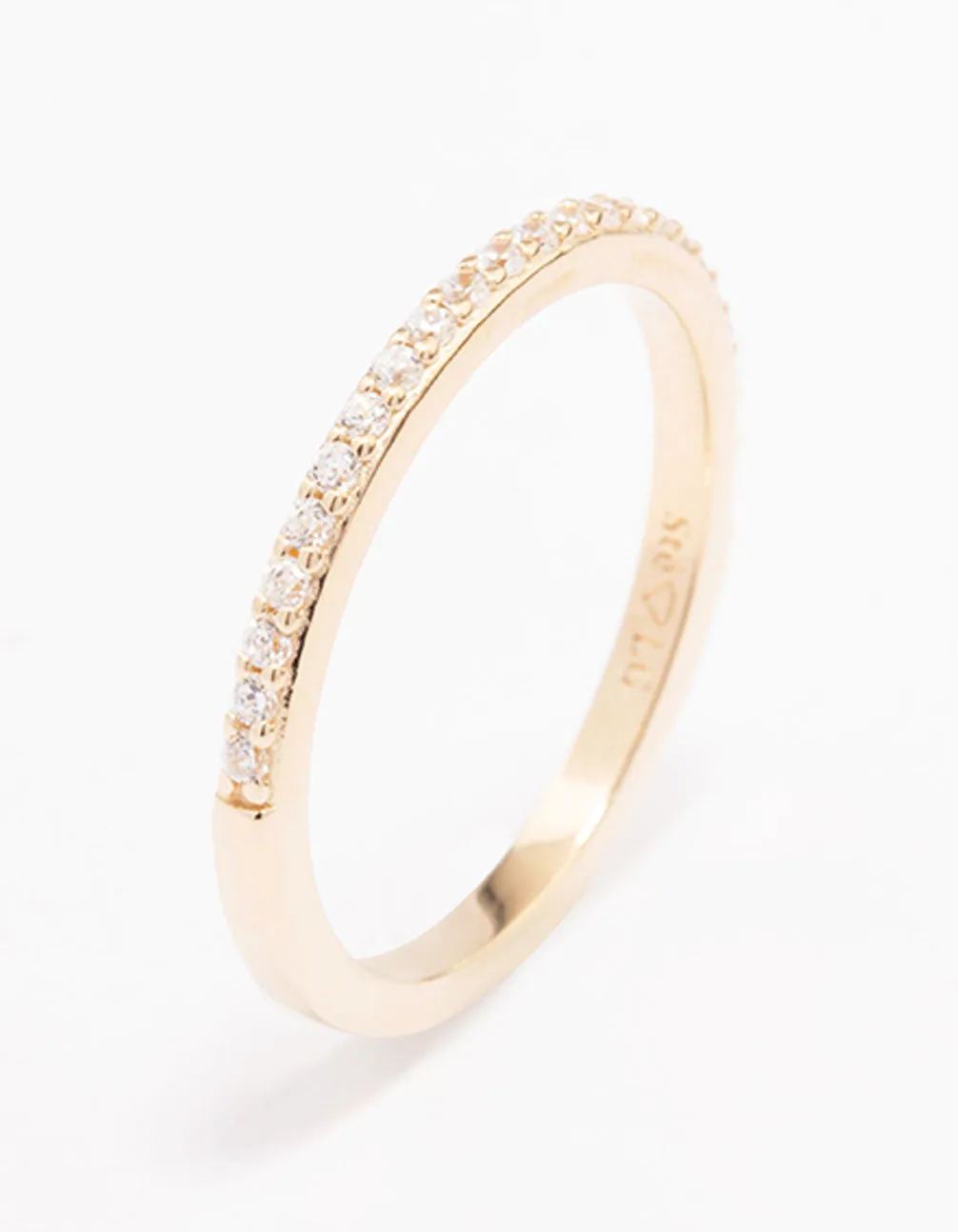 Gold Plated Sterling Silver Cubic Zirconia Pave Ring